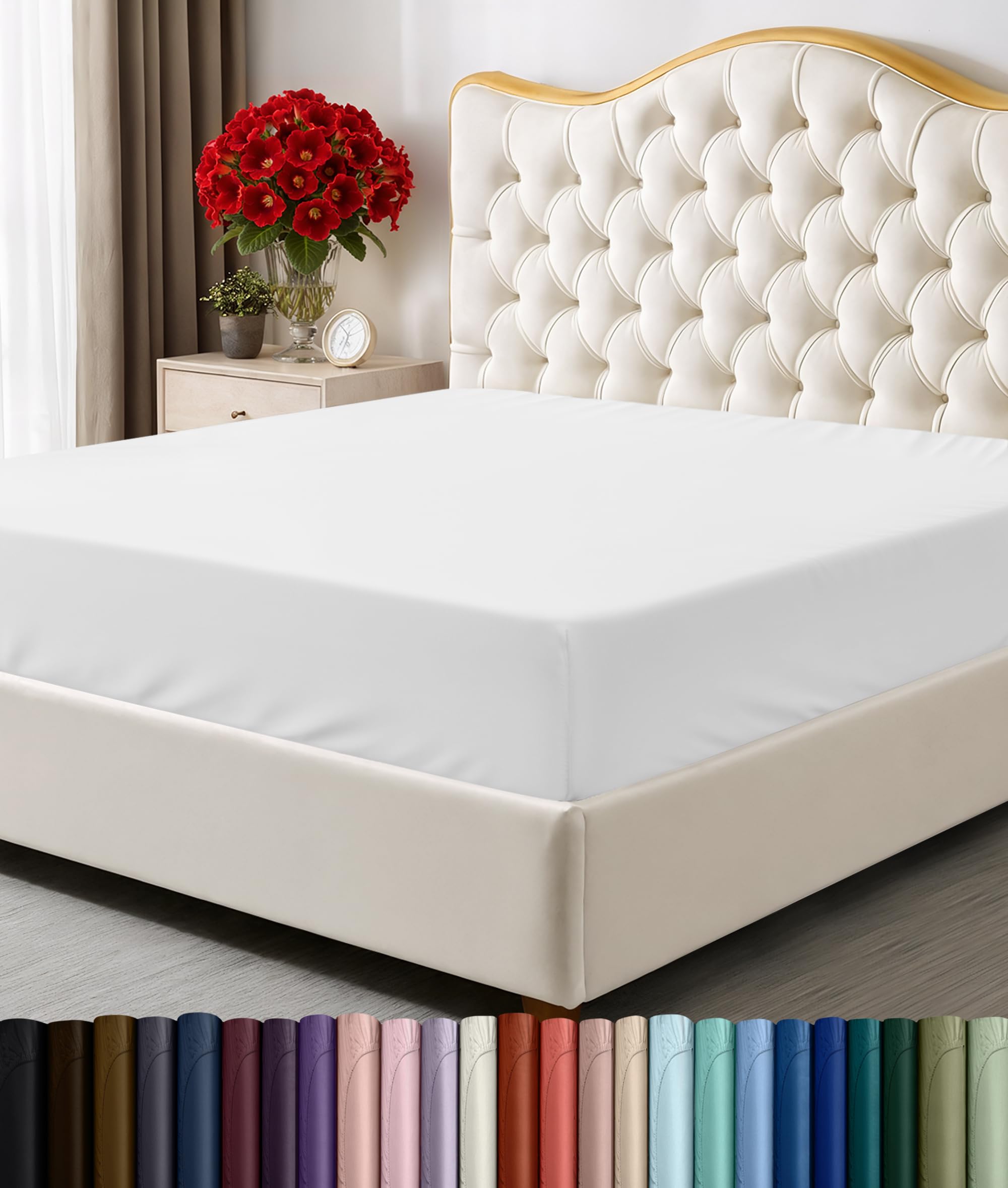 Utopia Bedding King Fitted Sheet - Bottom Sheet - Deep Pocket - Comfy Microfiber - Easy Care -1 Fitted Sheet Only (White)