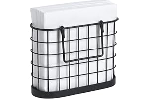 HOMECLASS6 Black Napkin Holder - Vintage Napkin Holders for Kitchen Farmhouse Decor. Paper Napkin Holder for Tables, Bar, or 