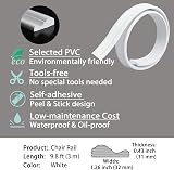Gaahing Wall Molding Trim & Chair Rail Peel and Stick 3m x 32mm White view 4