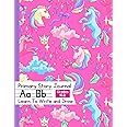 Pink Unicorn Notebook For Girls Ages 4-8: Primary Composition Story Journal For Grades K-2 | Learn To Write And Draw