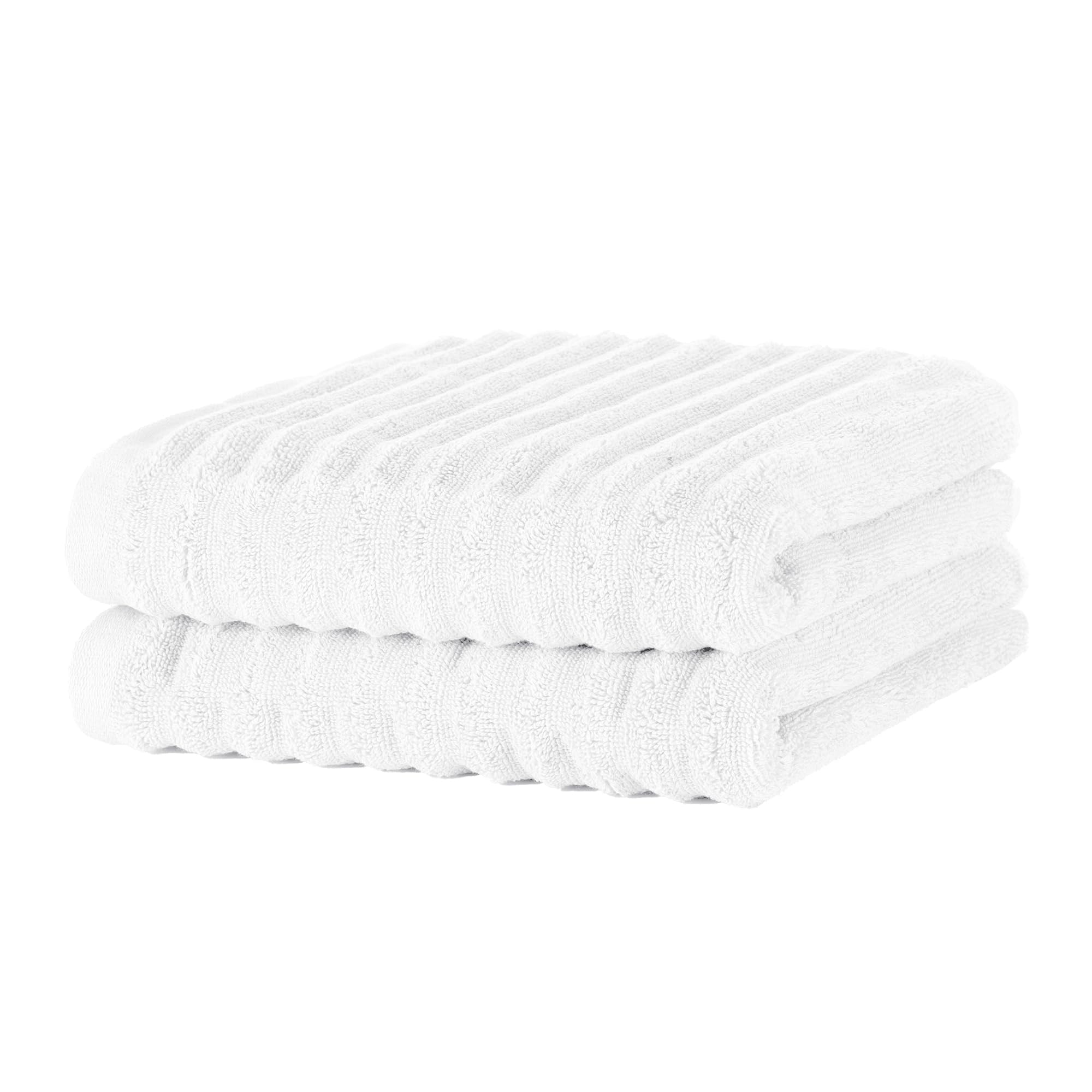 Merana OSLO towel set | quick-drying, soft & lint-free | terry luxury quality | 100% cotton terrycloth | OEKO-TEX | 590 GSM | hand towel & hair towel | White (2 x towels 50x100cm)