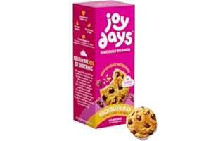 Joydays Chocolate Cookies, Low Sugar, Healthy Snacks for Adults and Kids, Snack Packs, Low Glycemic Soft Baked Cookie for Breakfast or Dessert, 3g Protein, 3g Sugar, 5g Fiber (10 Cookies Box, Chocolate)