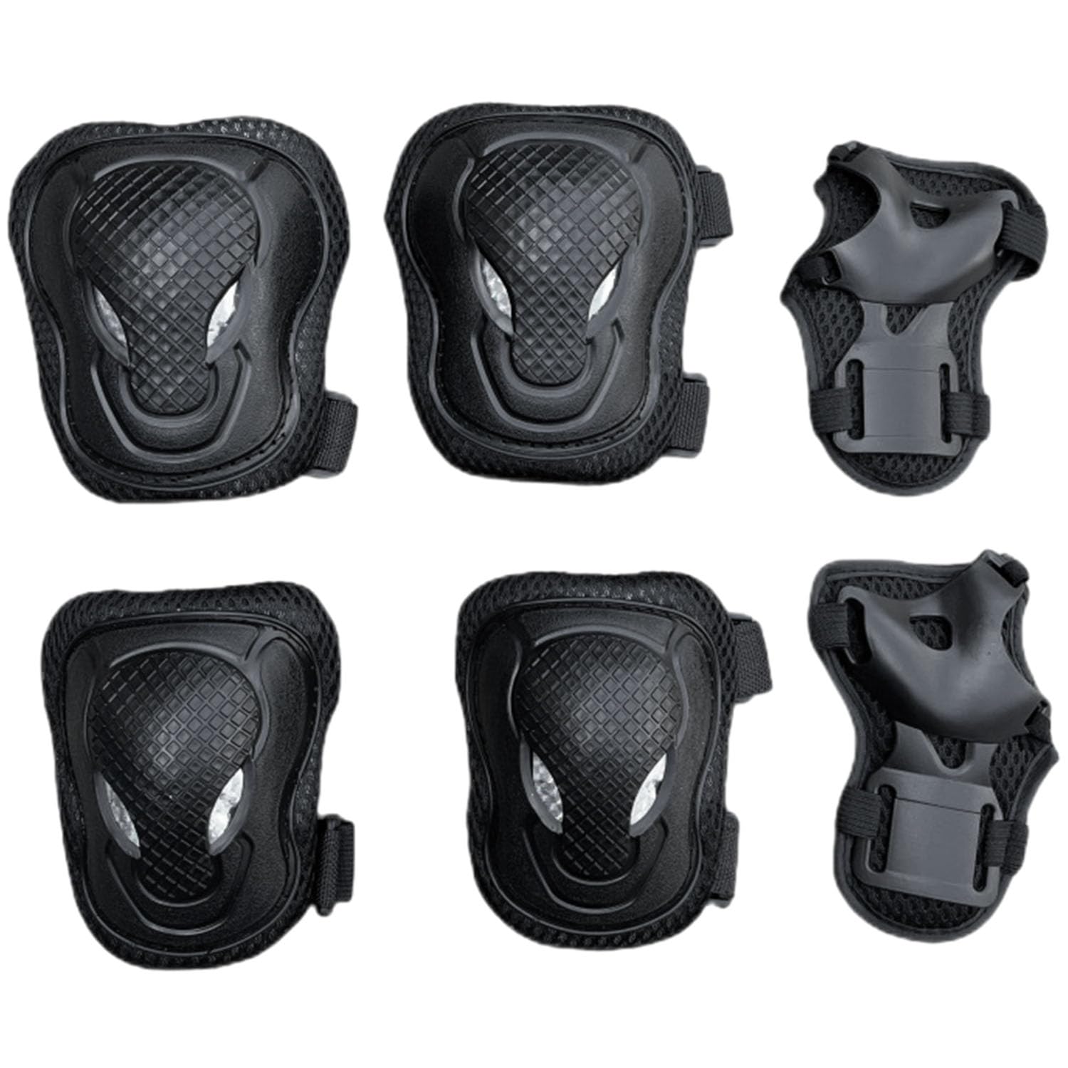 GVSAVY 6 Pieces Child Protective Gear Set, Child Protective Gear, Knee Elbow Protectors For Roller Skating, Skateboarding, Skating, Cycling (black)