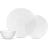 Fortessa Jupiter Hobnail Glass, 12 Piece Dinnerware Set (Service for 4), Clear