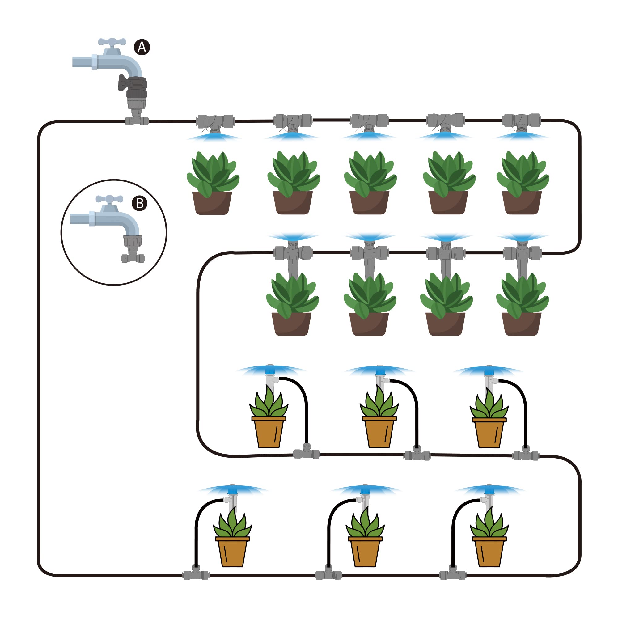 Mua MIXC Drip Irrigation Kit,Garden Plant Watering System with 100ft 1/ ...