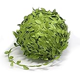 NovaHF 328 Ft Leaf Ribbon, Artificial Vines Leaves String Trim Ribbon Wild Jungle Botanical Greenery for Baby Shower Party Wedding Home Wreaths & DIY Craft