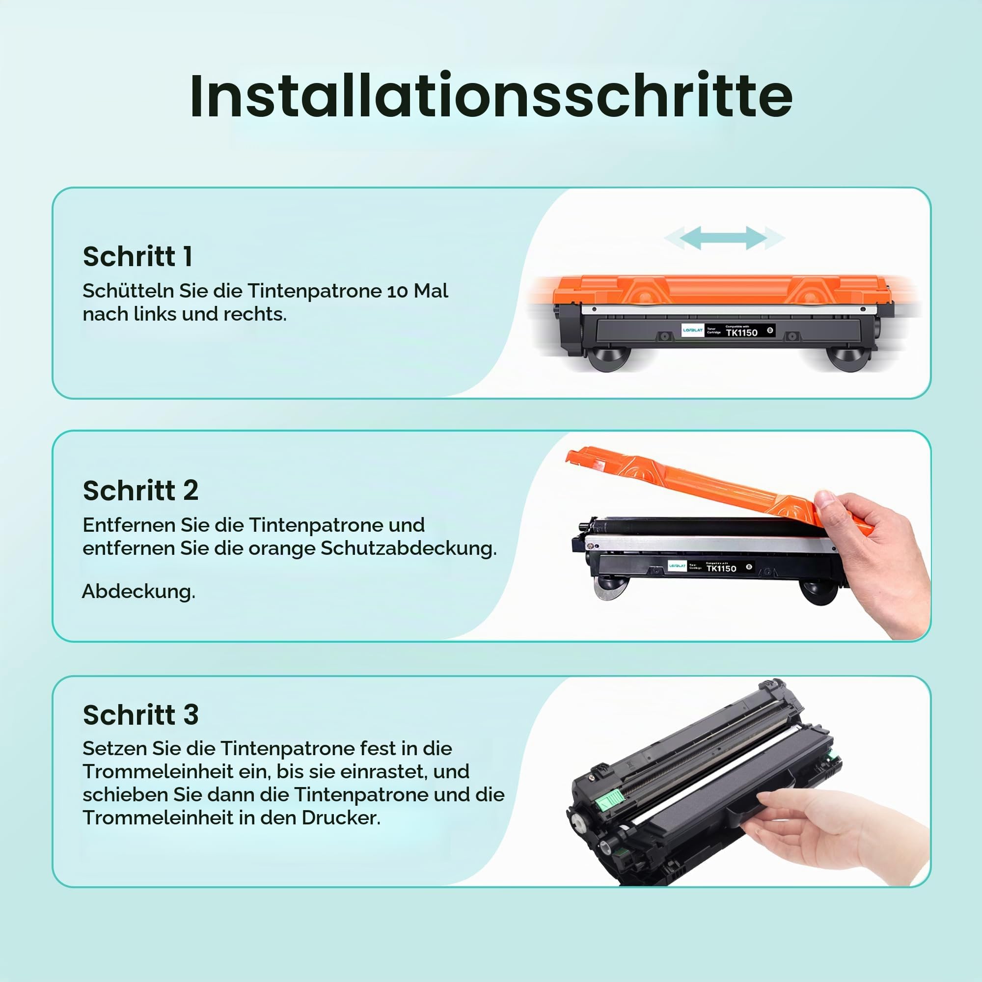 LOFBLAT TK-1150 Kompatibel für Kyocera TK-1150 Toner-Kartusche Schwarz, für Kyocera ECOSYS M2135dn, ECOSYS M2635dn, ECOSYS M2735dw, ECOSYS P2235dn, ECOSYS P2235dw, 2er-Pack Schwarz 5