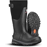Showave Men's Arctic Pro Rubber Hunting Boots with Steel Shank Insulated Rain Boot Waterproof Neoprene Mud Boot Outdoor Snow Working Boots Cold Weather