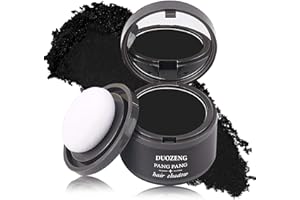 DUOZENG Hairline Powder Root Touch Up Hair Powder,Hairline Shadow Root Cover Up Hair Toppers for Women & Men,Hairline Shadow Powder Stick Hair Root Touch Up for Thinning Hair(Black)