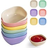 SHECIPIN 6 Pack Small Plastic Bowls 4.5 OZ Unbreakable Wheat Straw Dipping Bowls，plastic ramekins, Assorted Colors Dipping Sauce Cups, dip cups， Dessert, Ketchup