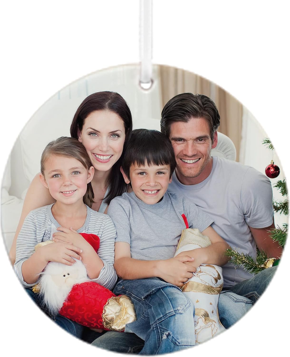 Ornaments - Let's Make Memories Personalized Photo Christmas Ornament - Photo Ornament - - Christmas 2023 Keepsake Ornament - Customize with Photo - Round