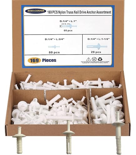 thumbnail image 2 of 100-Pack Nylon Mushroom Drive Anchors - 1/4 X 2 Inch Hard-to-Find Fasteners For Various Applications 2 of 14