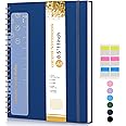 Graph Paper Notebook, Spiral Notebook Journal 8.5” x 11”, A4 Large Grid Notebooks for Women Men, 100 GSM Graph Paper, Plastic Hardcover Spiral Graphing Journals for Work School Engineering, Navy