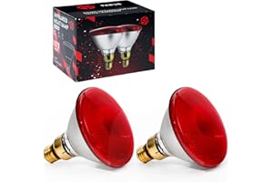 SFYJZJUUS Upgraded 175W PAR38 Heat Lamp for Chickens & Reptiles - E26 Brooder Heat Lamp, The heat conversion efficiencyreaches over 90%, Halogen Heat lamps for Chicks/Pets, Red Light (30-Day Warranty) 2 Pack