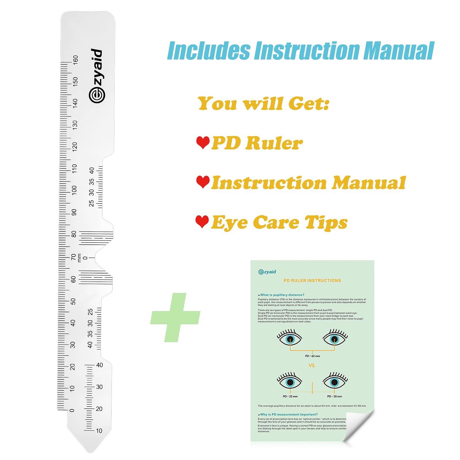 Mua PD Ruler with Instruction Manual - Pupillary Distance Ruler for ...
