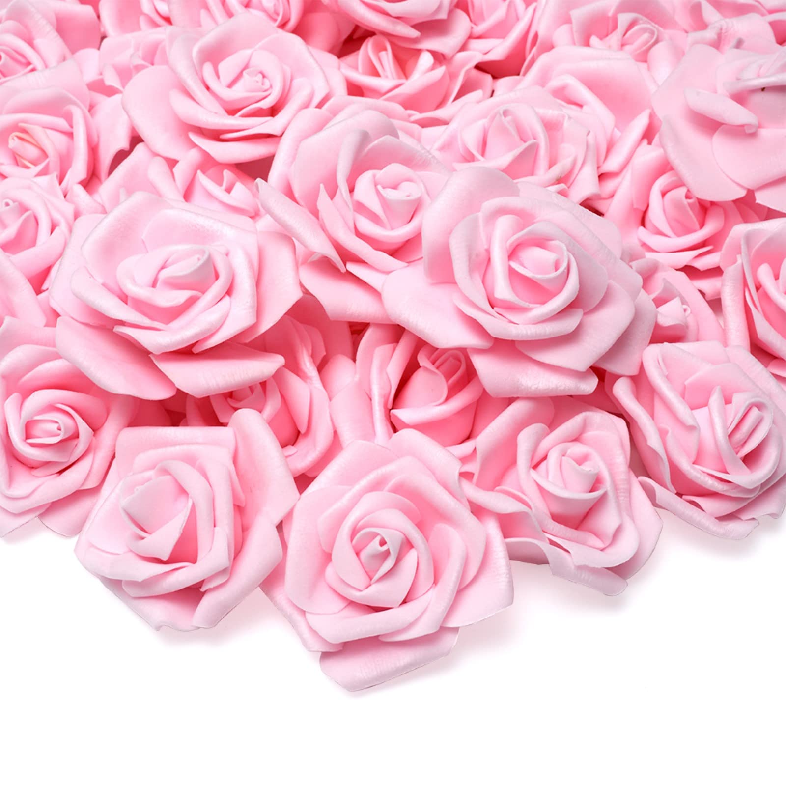 Warmiehomy Artificial Flower Foam Rose, 50 Pcs Real Touch Artificial Roses for DIY Bouquets Wedding, Party, Garden, Office, Home Decor, Light Pink