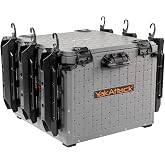 YakAttack BlackPak Pro 16" x 16" Kayak Fishing Crate with 6 Rod Holders - Battleship Grey | Tackle Storage Box &amp; Fishing Gear Organizer | Lightweight, Durable &amp; Customizable Kayak Fishing Accessory