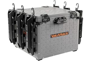 YakAttack BlackPak Pro 16" x 16" Kayak Fishing Crate with 6 Rod Holders - Battleship Grey | Tackle Storage Box & Fishing Gear Organizer | Lightweight, Durable & Customizable Kayak Fishing Accessory