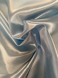 60" Baby Blue Charmeuse Satin Fabric by The Yard