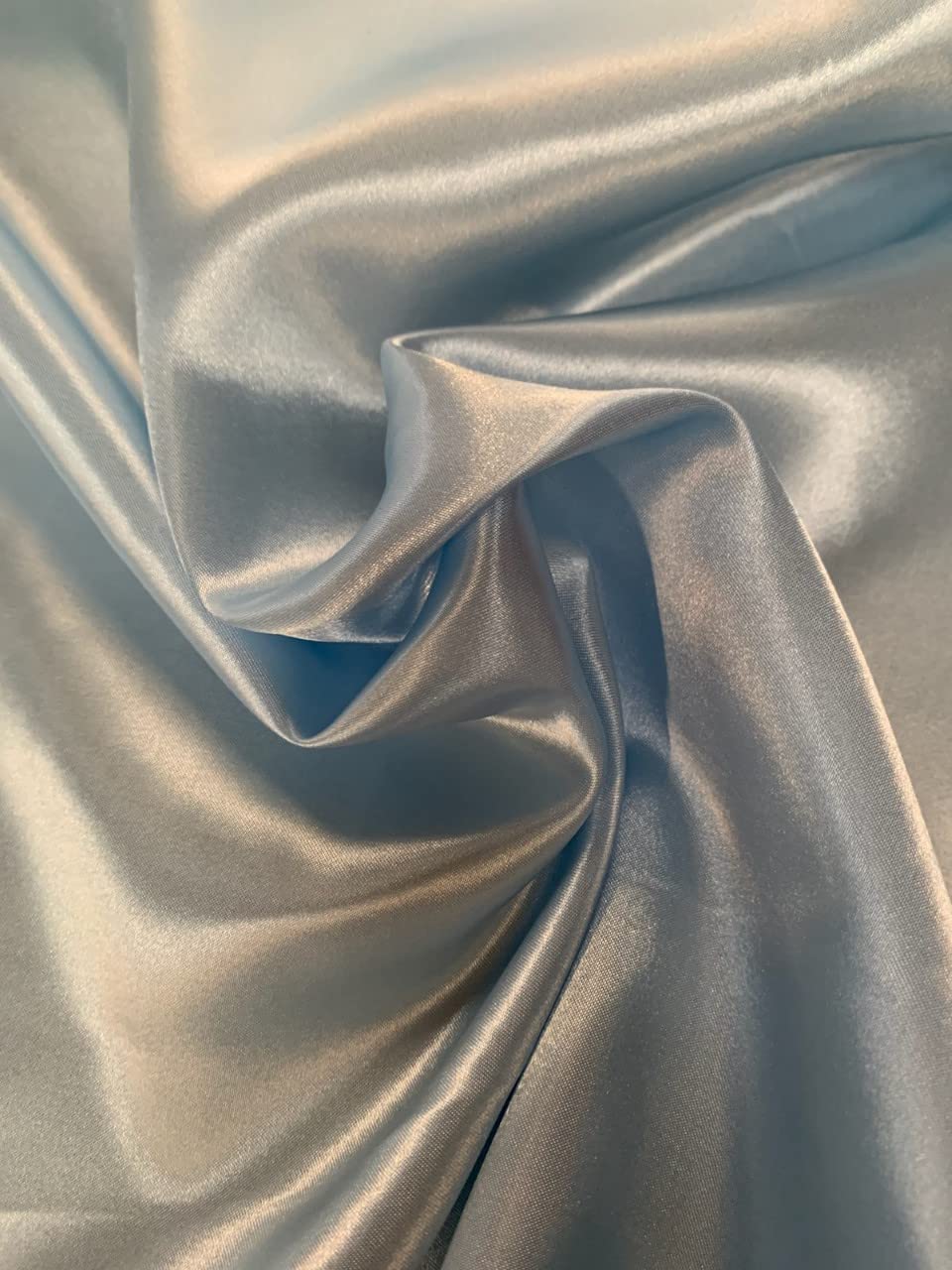 60" Baby Blue Charmeuse Satin Fabric by The Yard