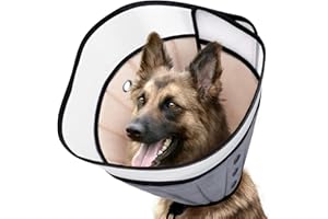 Tarovvoo Dog Cone for Dogs After Surgery, Soft Dog Cone for Medium Large Dogs, Breathable Dog Cone Alternative, Dog Cone Collar to Stop Licking, Dog Recovery Collar (Grey, X-Large)