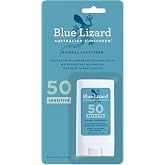 Blue Lizard Sunscreen Stick Sensitive Mineral Sunscreen SPF 50+ Zinc Oxide | Zinc oxide sunscreen, water resistant mineral sunscreen for face, UVA UVB protection, fragrance free, easy to apply, 0.5 Oz