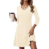 MOLERANI Women Long Sleeve Dress Fall V Neck Casual Dresses 2025 - Sweater Dress Knit A Line Flowy Elegant Winter