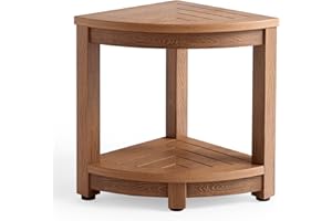 Corner Shower Stool for Shaving Leg, Waterproof Bathroom Shower Bench Seat for Inside Shower, Poly Lumber Plastic Shower Chai