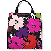 Kate Spade New York Cute Lunch Bag for Women, Large Capacity Lunch Tote, Adult Lunch Box with Silver Thermal Insulated Interior Lining and Storage Pocket (Painterly Blooms)