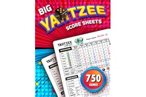 Big Yatzee Score Sheets: Large Print Score Book For Scorekeeping , 130 Classic Yazee Score Pads.