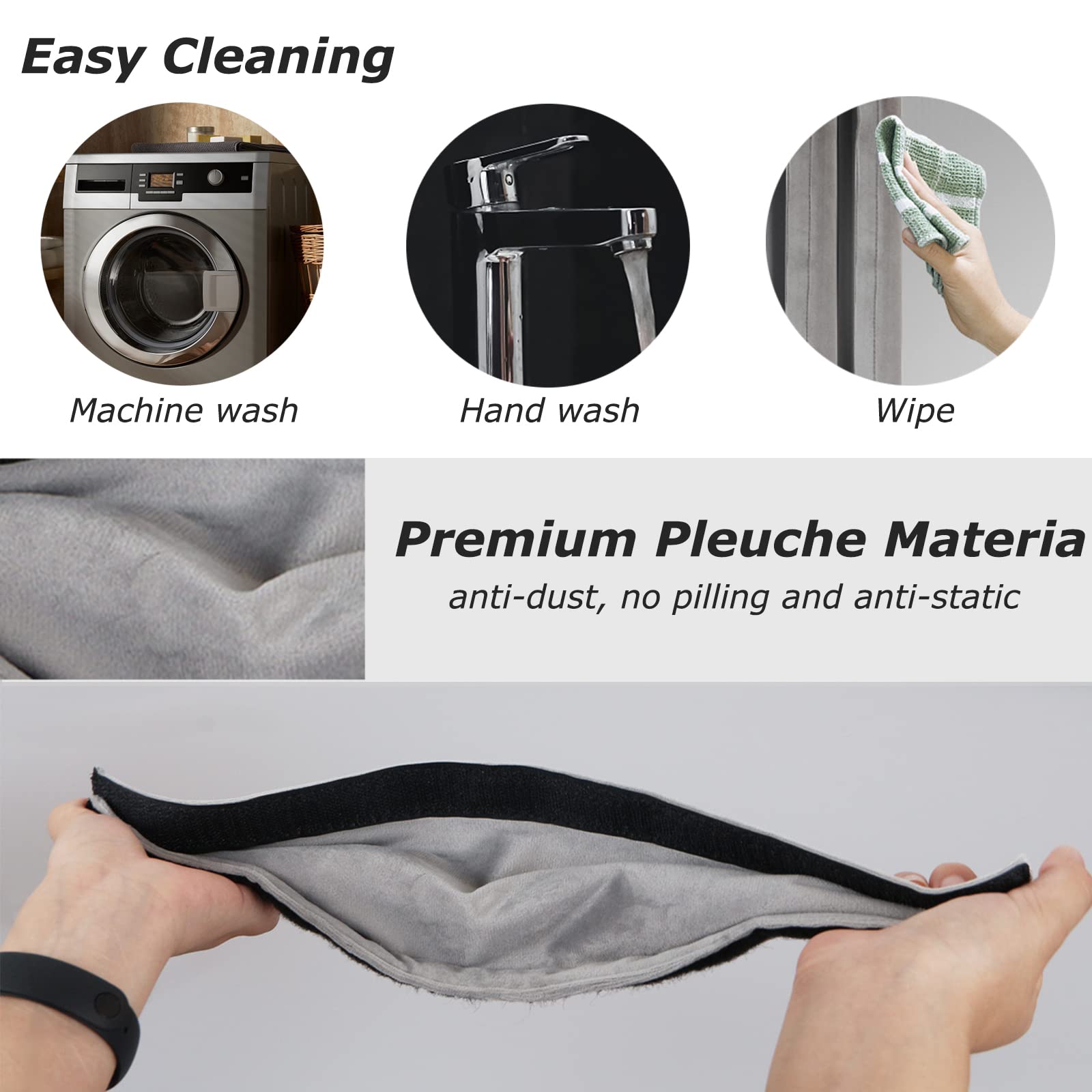 3PCS Refrigerator Door Handle Covers Kitchen Decor Keep Appliance Clean Anti-Static Stains for Fridge Dishwashers Velvet (Grey)