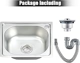 Trintion 42x37cm Stainless Steel Kitchen Sink Single Bowl with Drainer view 7
