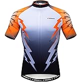 sponeed Men's Cycling Jerseys Tops Biking Shirts Short Sleeve Bike Clothing Full Zipper Bicycle Jacket with Pockets