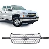 CarPartsDepot Front Grille Fits 03-06 Chevy Silverado 1500 HD 2500 HD 3500 | Chrome Shell With Black Insert Grill (w/o Molding Trim) Fits Chevy Silverado 07 Classic, Easy to install, GM1200546