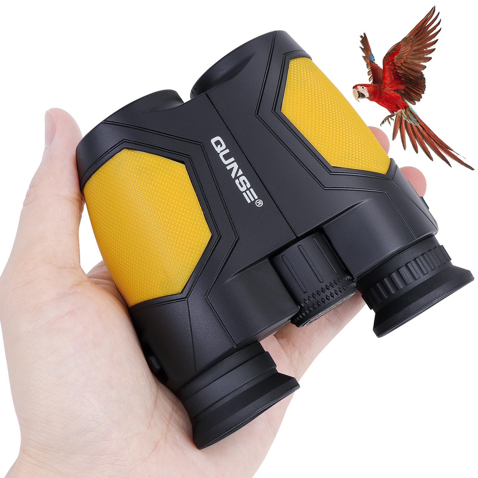 QUNSE 12x25 Compact Binoculars for Adults Kids,BAK4 FMC Low Light Night Vision Bird Watching Outdoor Hunting,Travel,Sightseeing