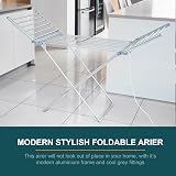 OurHouse Heated Winged Clothes Airer, 20 Bars, 15kg Capacity, Portable view 7