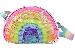 AACKS Girls Crossbody Bag - Trendy Rainbow Purse with Multiple Compartments for Toddlers to Teens