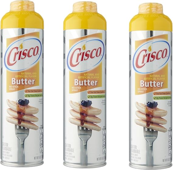 Crisco Butter Flavor Non Stick Cooking Spray 3 Pack Amazon.ca Grocery