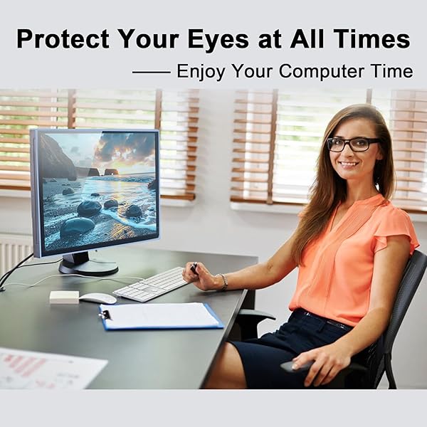 BSPROTE 27-28 INCH BLUE LIGHT FILTER FOR COMPUTER MONITOR, COMPUTER SCREEN BLUE LIGHT BLOCKER PANEL (24.8”X14.6”) FOR WIDESCREEN DESKTOP LCD TV PC MONITOR, HD NOT ANTI-GLARE