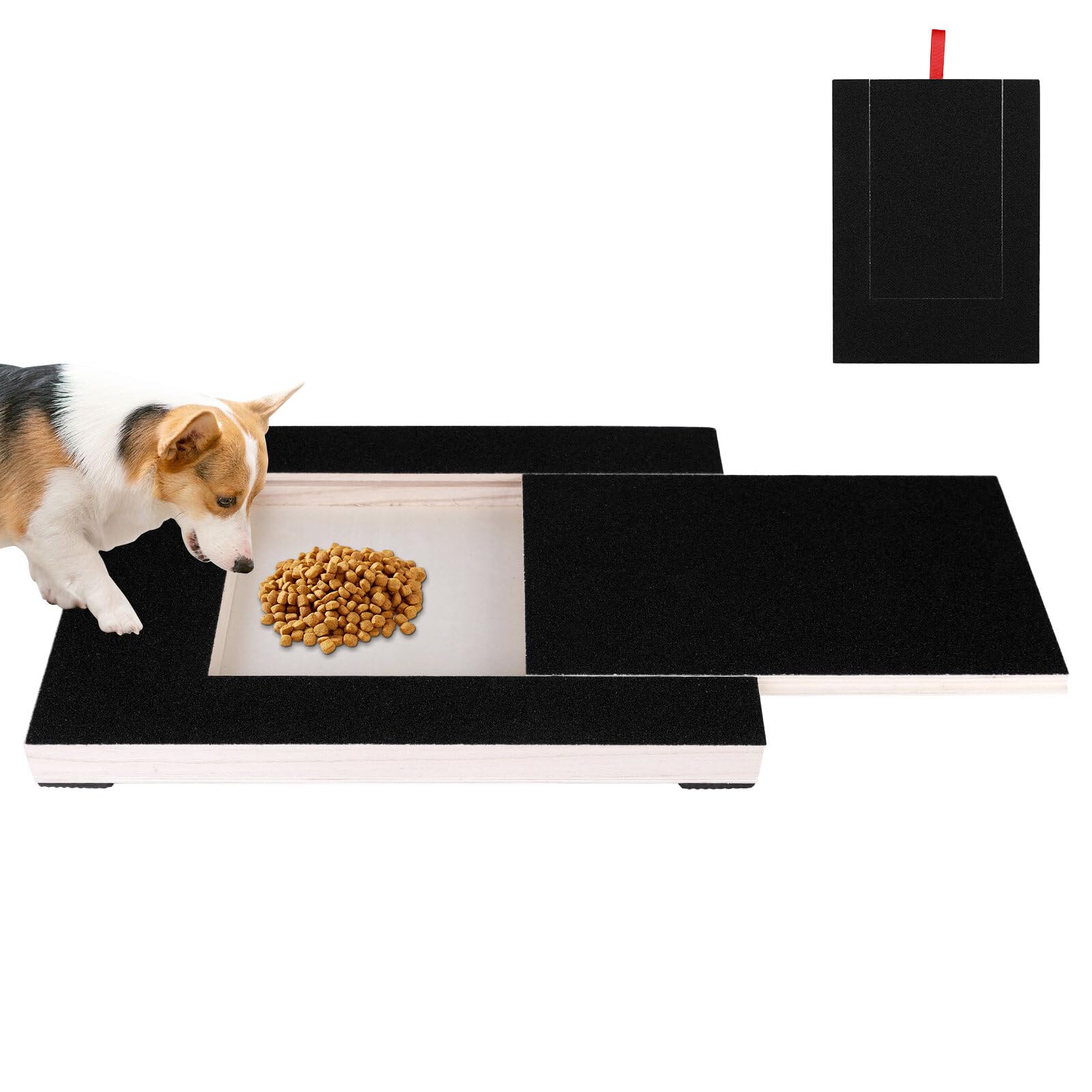 Kinberry Dog Nail Scratch Board With Treat Box - Puppy Grinding Pad, File, Sandpaper Scratcher Alternative to Clippers & Grinders