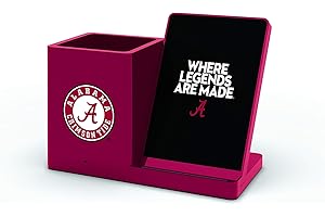 SOAR NCAA Wireless Cell Phone Charging Stand and Desktop Organizer, Alabama Crimson Tide