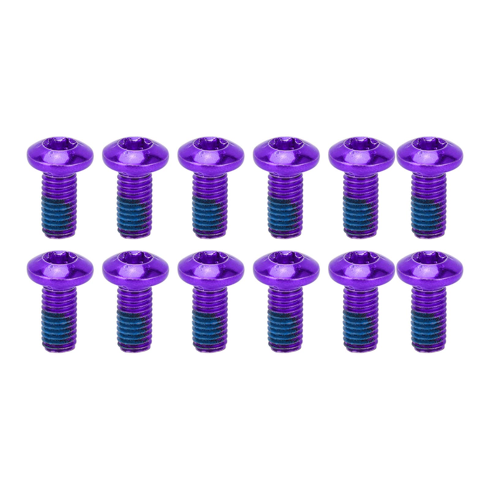 SUNGOOYUE Bike Disc Brake Bolts, 12Pcs M5 x 10mm Mountain Bike Disc Brake Rotor Bolts(Purple)