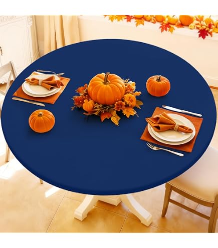 Obstal - Mantel Redondo Ajustable, Reversible, Impermeable, Antimanchas, Elástico, Fácil De Limpiar, Para Exteriores E Interiores, Para