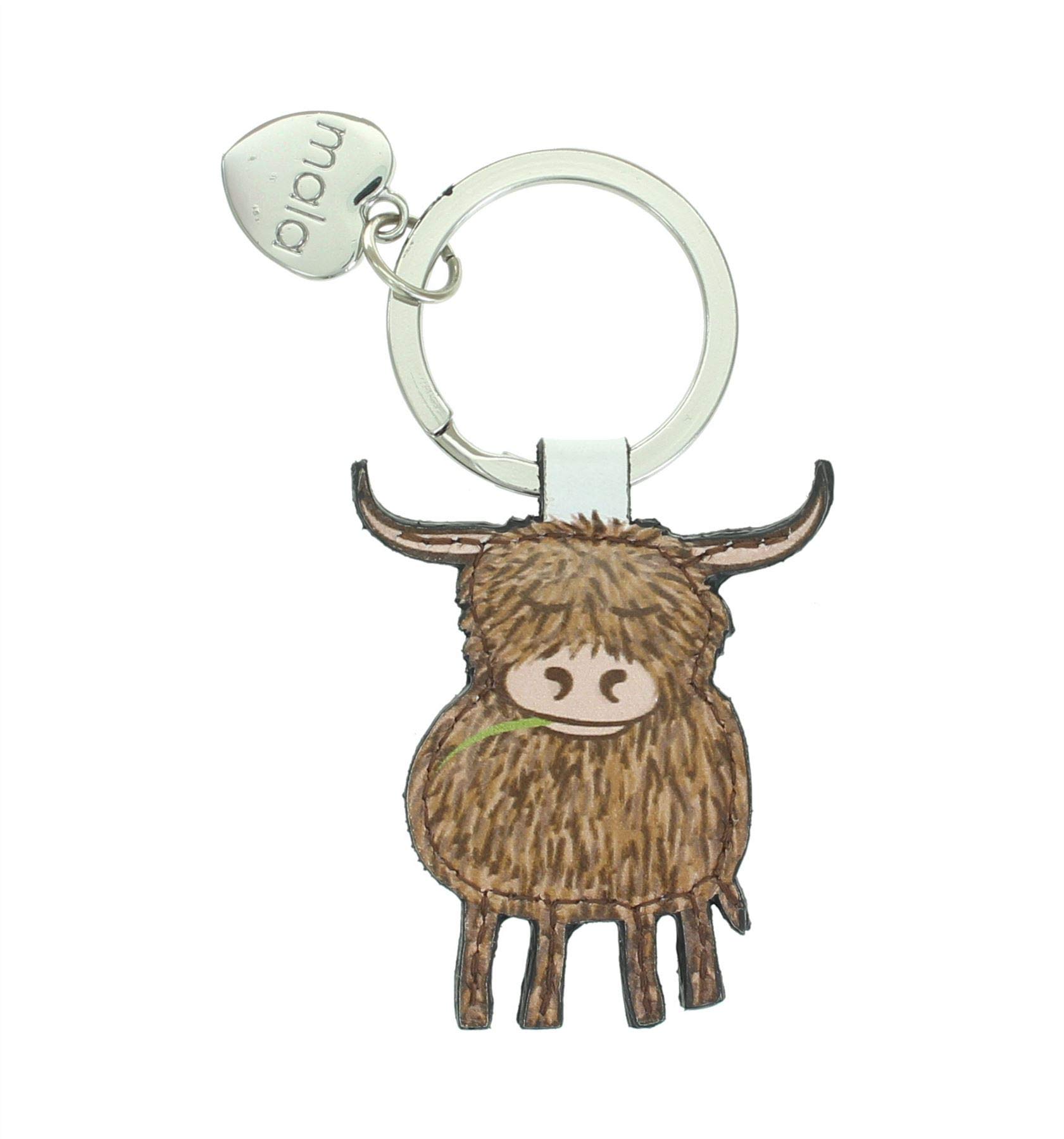 Mala Leather Bella Collection Leather Keyring 5147_33 Blue