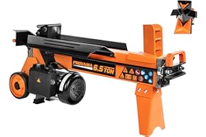 PROYAMA Log Splitter 6.5 Ton, Wood Splitter Electric Powered 15Amp, with Hydraulic Ram, Electric Firewood Splitting Machine, Horizontal