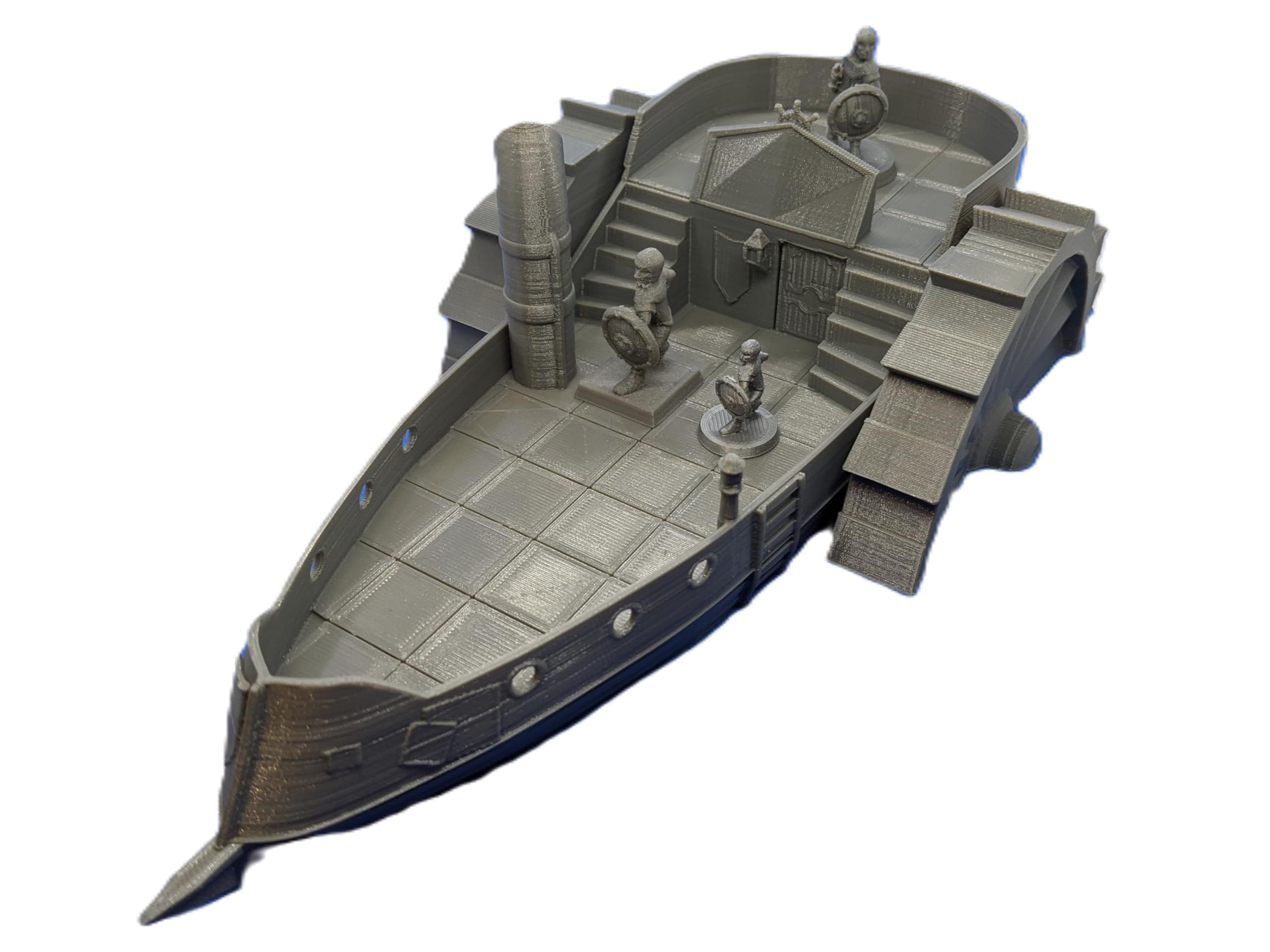 Steam Boat Ship Fleet | 20-28mm 1/76-1/56 Scale Miniature | RPG Tabletop Figure Diorama Landscape Modelling Wargaming Fantasy Wargames Model Scenery Terrain Scatter Roleplaying 3D Printed Paintable
