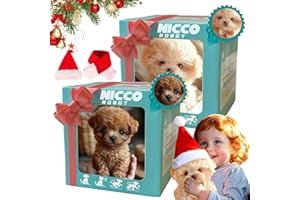 MORSHNY 2026 New Ai Robot Dog, Nicco - My Realistic Robot Puppy with Hat Scarf, Robots Dogs That Acts Like A Real Dog, Walking, Barking, Tail Wagging, for Pet Lovers (2PCS)