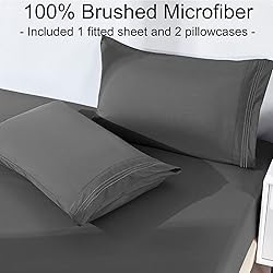 YIYEA Fitted Sheet with Pillowcases, Premium Double
