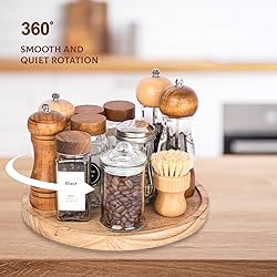 Wood Lazy Susan Organizer Kitchen Turntable for
