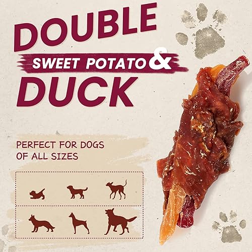 PAWUP Duck Sweet Potato Dog Treats, High Fiber Pet Treats for